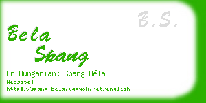 bela spang business card